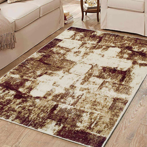 Distressed Film Abstract Indoor Area Rug 5x8 - Ivory