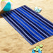 Aquast Stripe Cotton Oversized 2 Piece Beach Towel Set - Blue