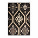 Aurora Hexagon Medallion Geometric Area Rug or Runner - Black