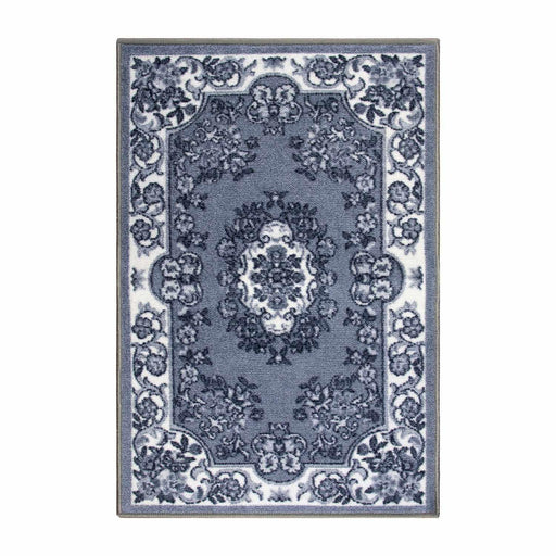 Seraphina Floral Non-Slip Indoor Area Rug Or Runner Rug Or Door Mat - Black-White