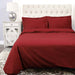 300 Thread Count Cotton Percale Solid Duvet Cover Set - Burgundy