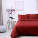 300 Thread Count Cotton Percale Solid Duvet Cover Set - Burgundy