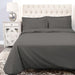 300 Thread Count Cotton Percale Solid Duvet Cover Set - Gray