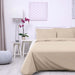 300 Thread Count Cotton Percale Solid Duvet Cover Set - Tan