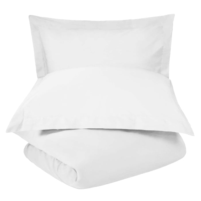300 Thread Count Cotton Percale Solid Duvet Cover Set