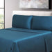 300 Thread Count Cotton Percale Solid Deep Pocket Bed Sheet Set - Navy Blue