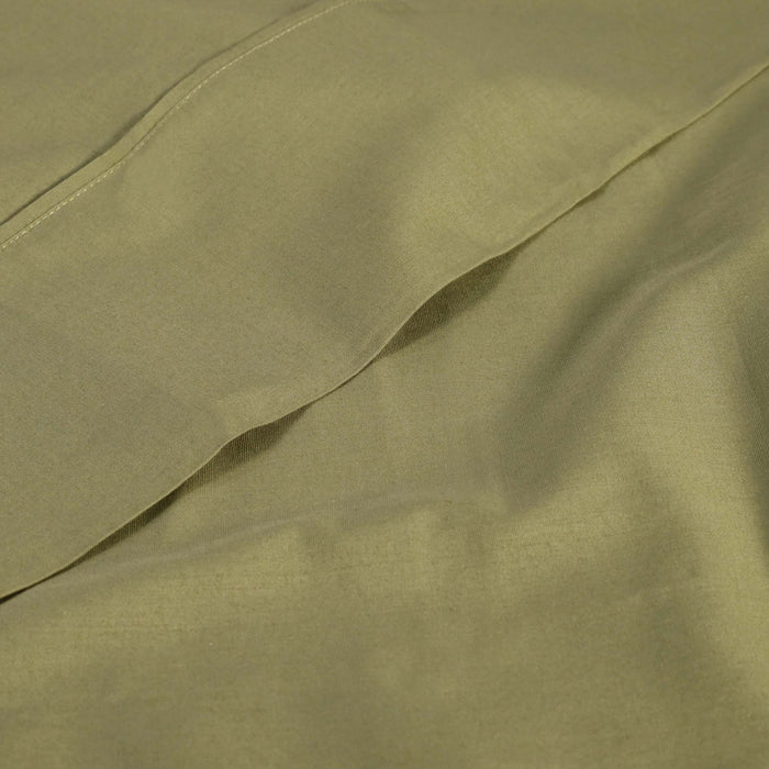300 Thread Count Cotton Percale Solid Deep Pocket Bed Sheet Set - Sage