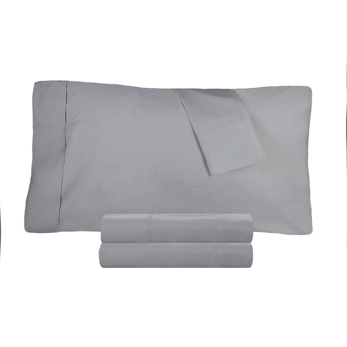 300 Thread Count Cotton Percale Solid Deep Pocket Bed Sheet Set