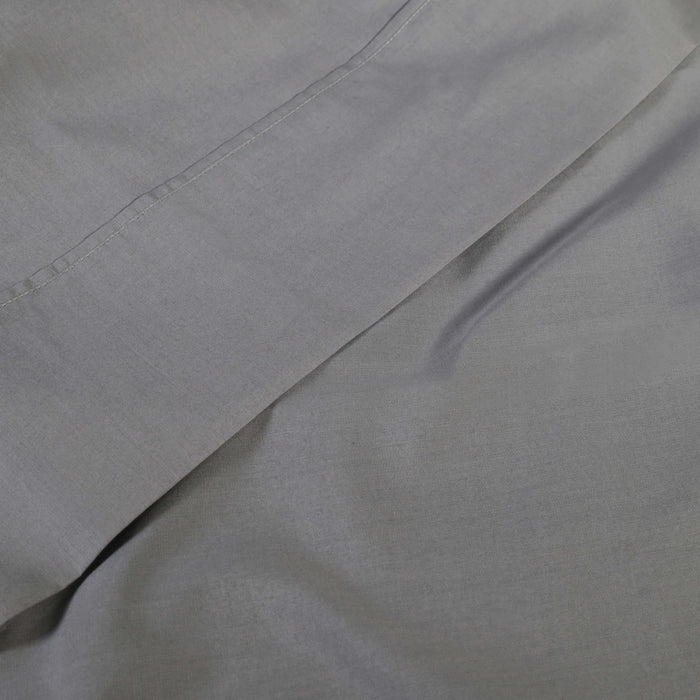 300 Thread Count Cotton Percale Solid Deep Pocket Bed Sheet Set - Smoked Pearl