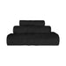 Ultra Soft Cotton Absorbent Solid Assorted 3 Piece Towel Set - Black