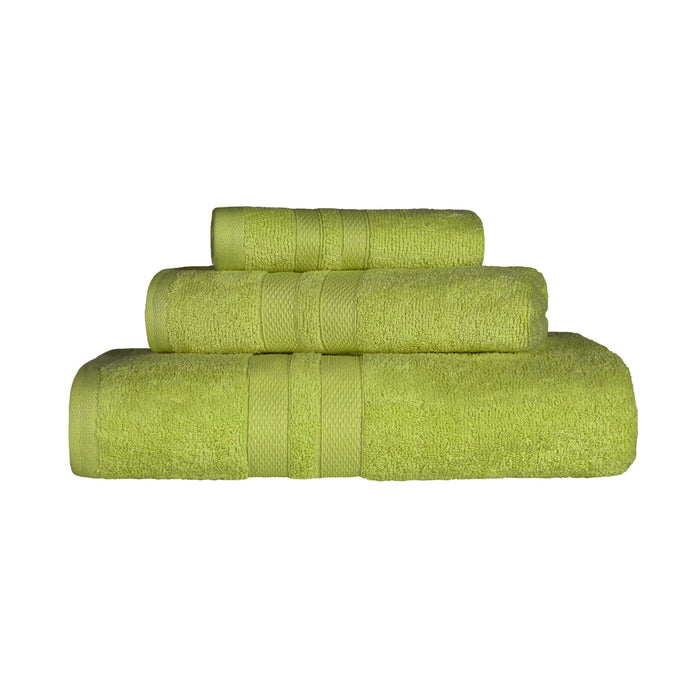 Ultra Soft Cotton Absorbent Solid Assorted 3 Piece Towel Set - Celery