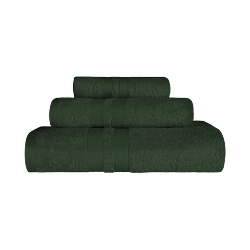 Ultra Soft Cotton Absorbent Solid Assorted 3 Piece Towel Set - Forrest Green