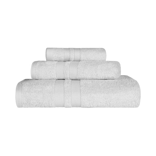 Ultra Soft Cotton Absorbent Solid Assorted 3 Piece Towel Set - Silver