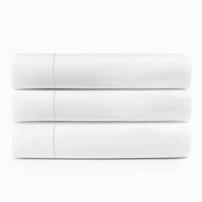 Cotton Rich Percale Hotel Quality Flat Bed Sheets, Set of 3, 6, 12 - White