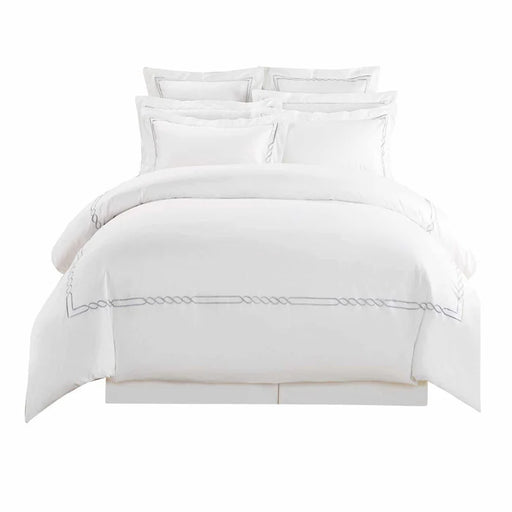 Lorenz Cotton Embroidered Duvet Cover Set - White