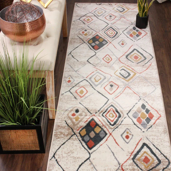 Burin Southwestern Geometric Indoor Area Rug or Runner Rug