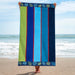 Sea Shells Oversized Cotton 4 Piece Beach Towel Set - Blue