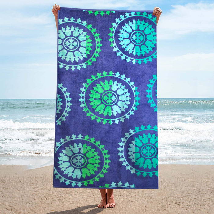 Spinning Wheels Oversized Cotton 2 Piece Beach Towel Set