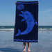 Play Dolphin Oversized Cotton 2 Piece Beach Towel Set - Blue