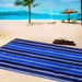 Aquast Stripe Cotton Oversized 4 Piece Beach Towel Set - Blue