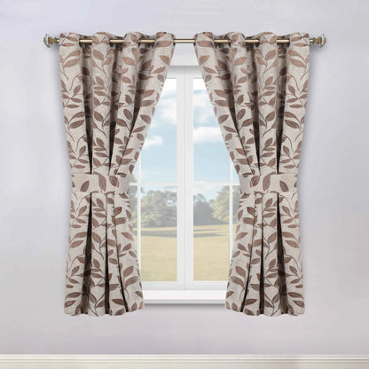 Leaves Machine Room Darkening Blackout Curtains, Set of 2