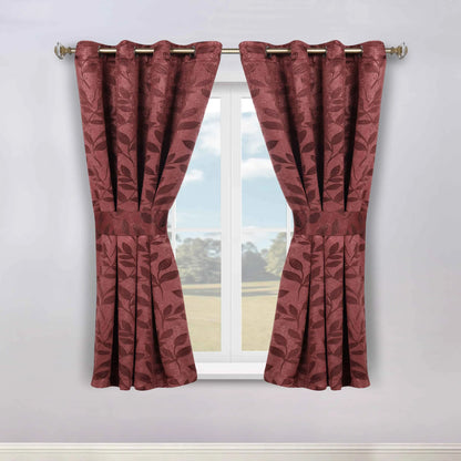Leaves Machine Room Darkening Blackout Curtains, Set of 2