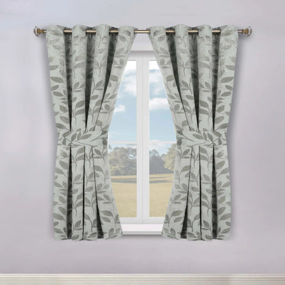 Leaves Machine Room Darkening Blackout Curtains, Set of 2