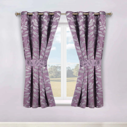 Leaves Machine Room Darkening Blackout Curtains, Set of 2