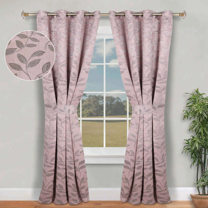Leaves Machine Room Darkening Blackout Curtains, Set of 2