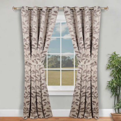 Leaves Machine Room Darkening Blackout Curtains, Set of 2