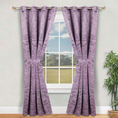 Leaves Machine Room Darkening Blackout Curtains, Set of 2