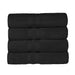 Ultra Soft Cotton Absorbent Solid Assorted 4-Piece Bath Towel Set - Black