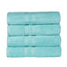 Ultra Soft Cotton Absorbent Solid Assorted 4-Piece Bath Towel Set - Cyan