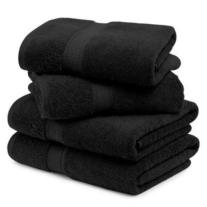 Egyptian Cotton Pile Plush Heavyweight Soft 4 Piece Bath Towel Set
