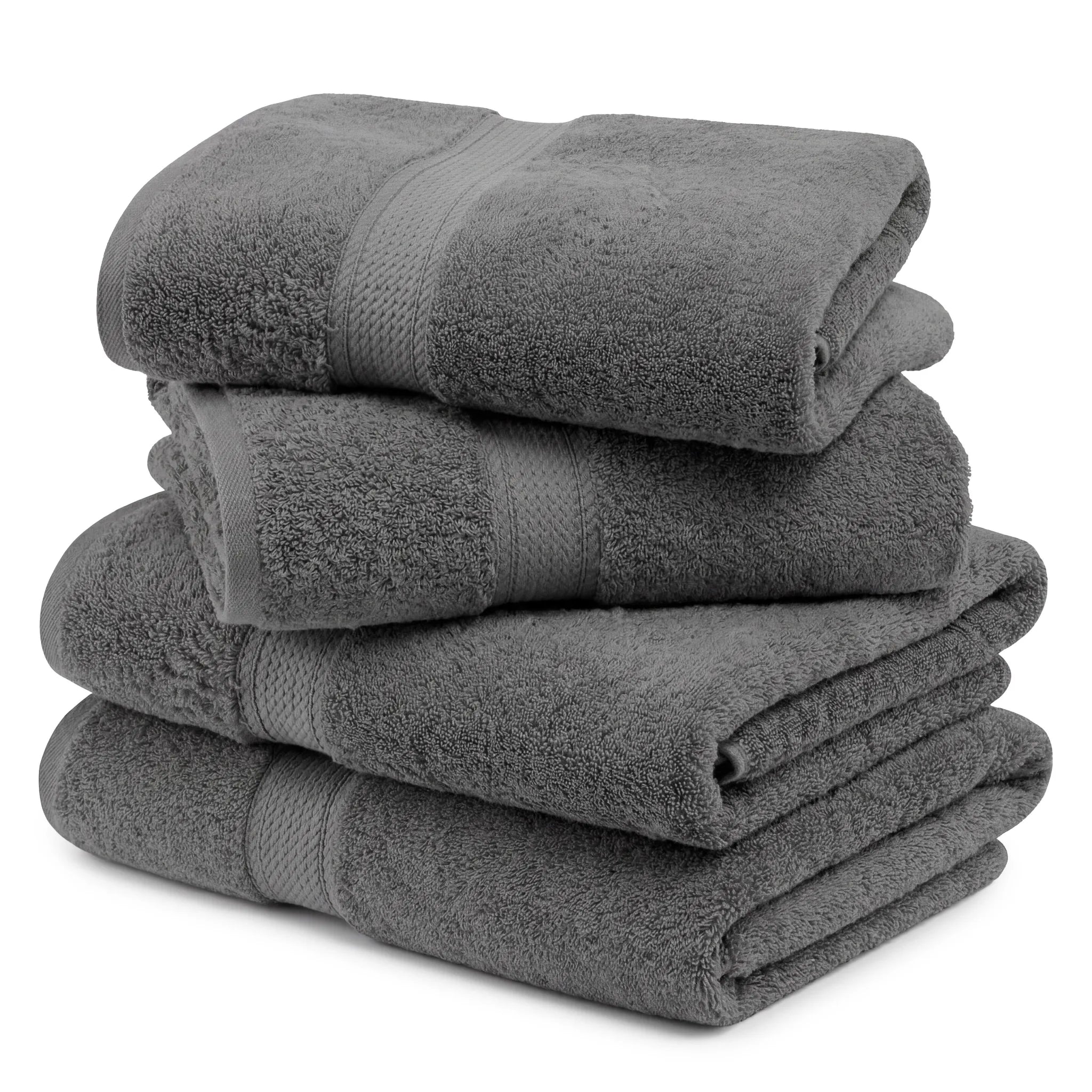 Egyptian Cotton Pile Plush Heavyweight Soft 4 Piece Bath Towel Set