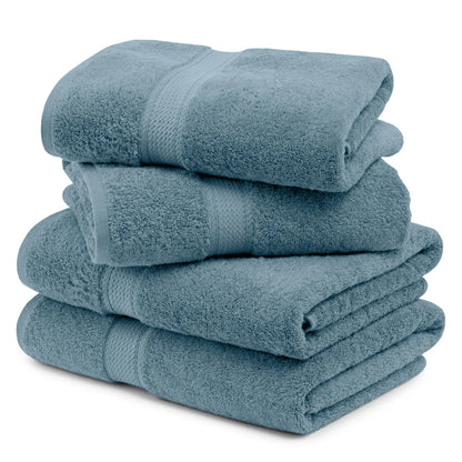 Egyptian Cotton Pile Plush Heavyweight Soft 4 Piece Bath Towel Set