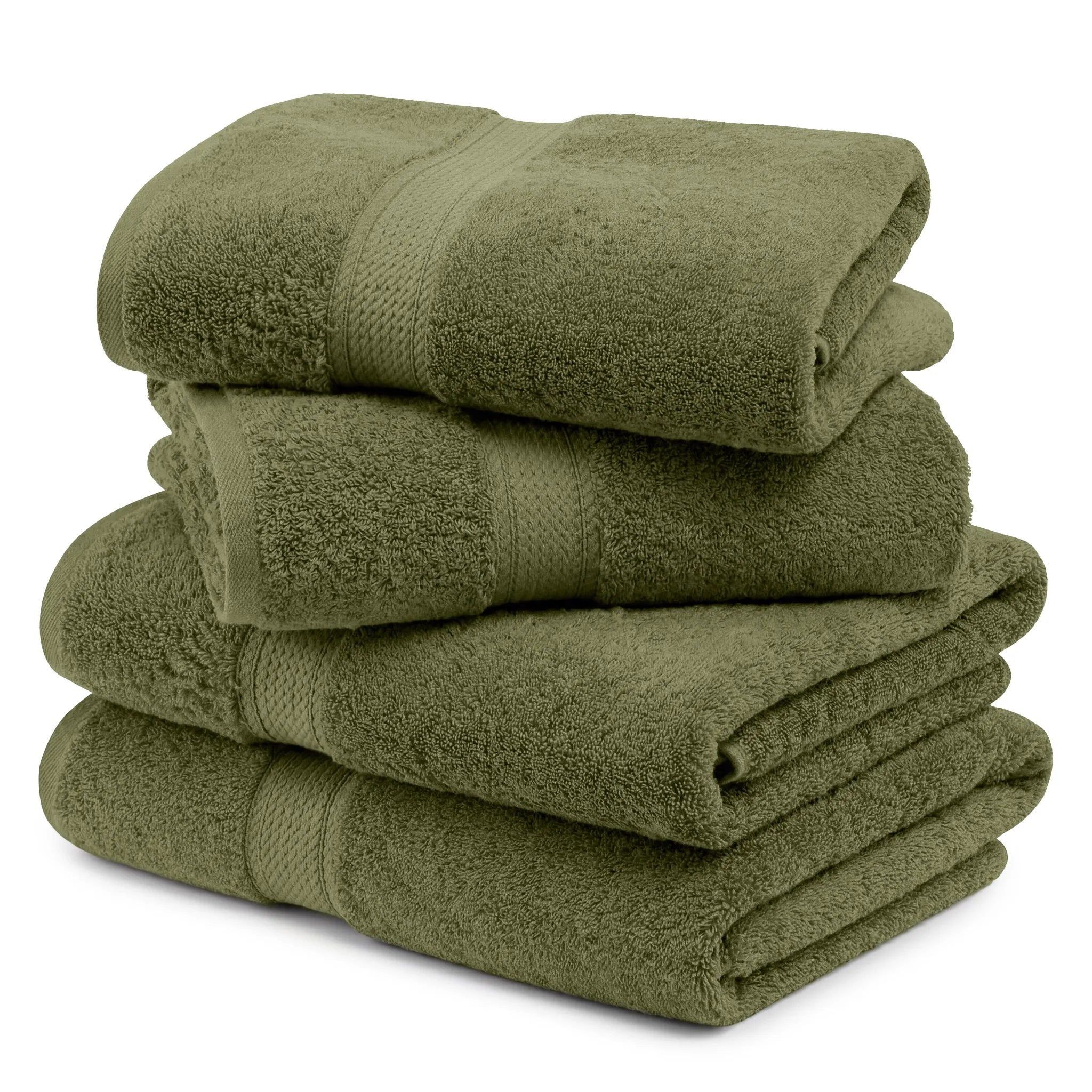 Egyptian Cotton Pile Plush Heavyweight Soft 4 Piece Bath Towel Set