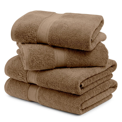 Egyptian Cotton Pile Plush Heavyweight Soft 4 Piece Bath Towel Set