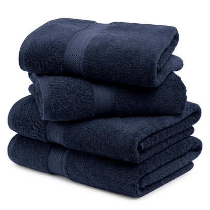 Egyptian Cotton Pile Plush Heavyweight Soft 4 Piece Bath Towel Set