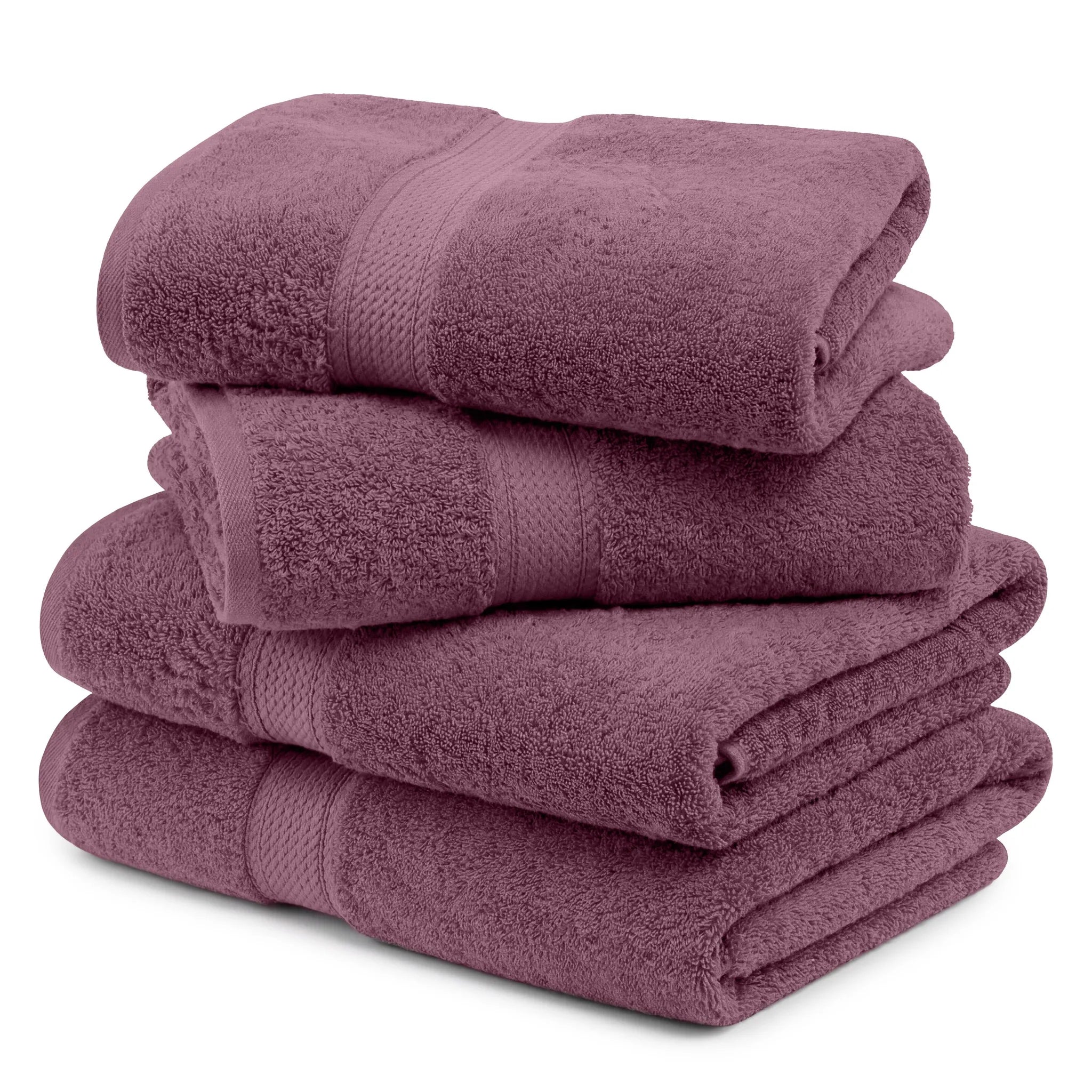 Egyptian Cotton Pile Plush Heavyweight Soft 4 Piece Bath Towel Set