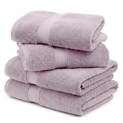 Egyptian Cotton Pile Plush Heavyweight Soft 4 Piece Bath Towel Set