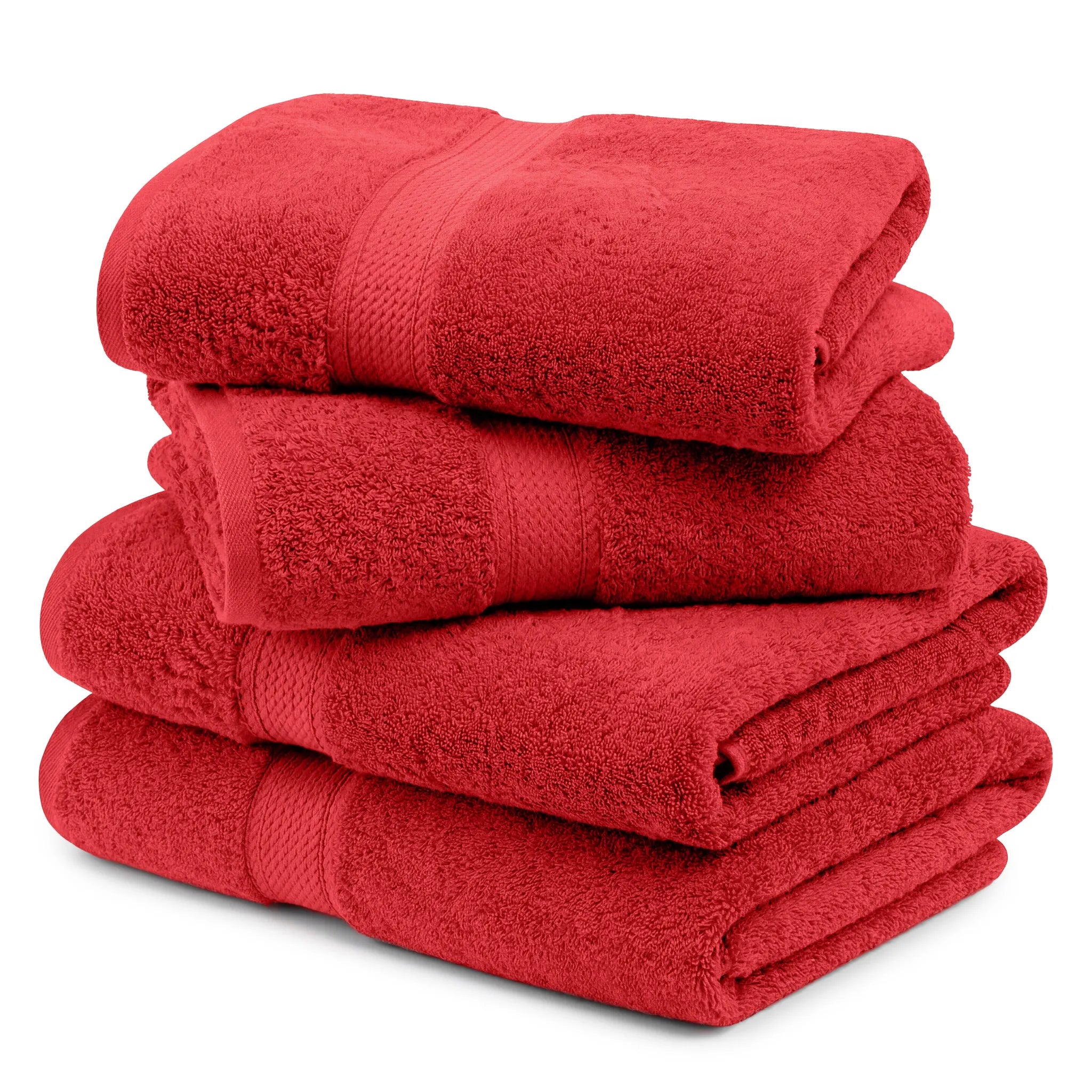Egyptian Cotton Pile Plush Heavyweight Soft 4 Piece Bath Towel Set