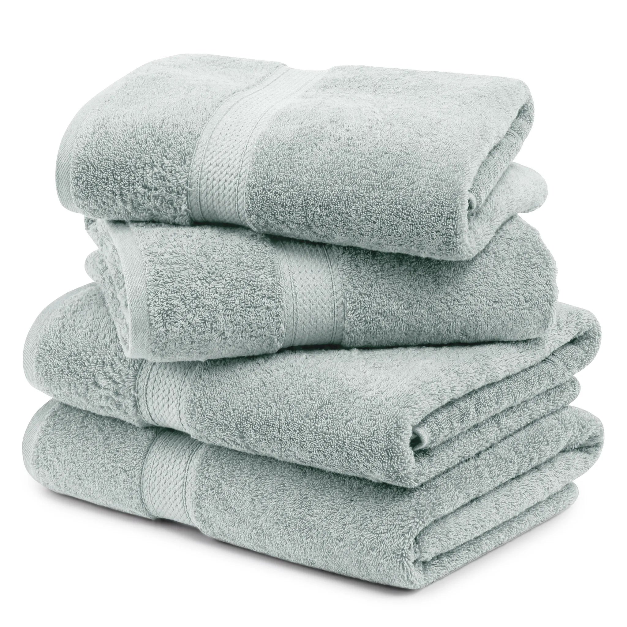 Egyptian Cotton Pile Plush Heavyweight Soft 4 Piece Bath Towel Set