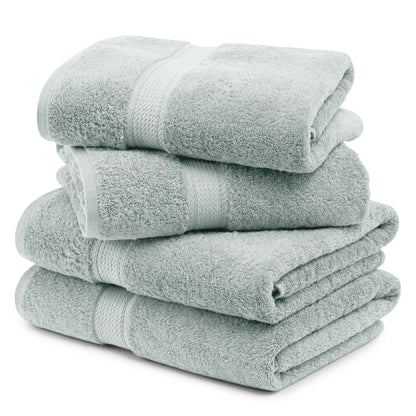 Egyptian Cotton Pile Plush Heavyweight Soft 4 Piece Bath Towel Set