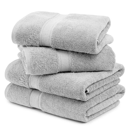 Egyptian Cotton Pile Plush Heavyweight Soft 4 Piece Bath Towel Set