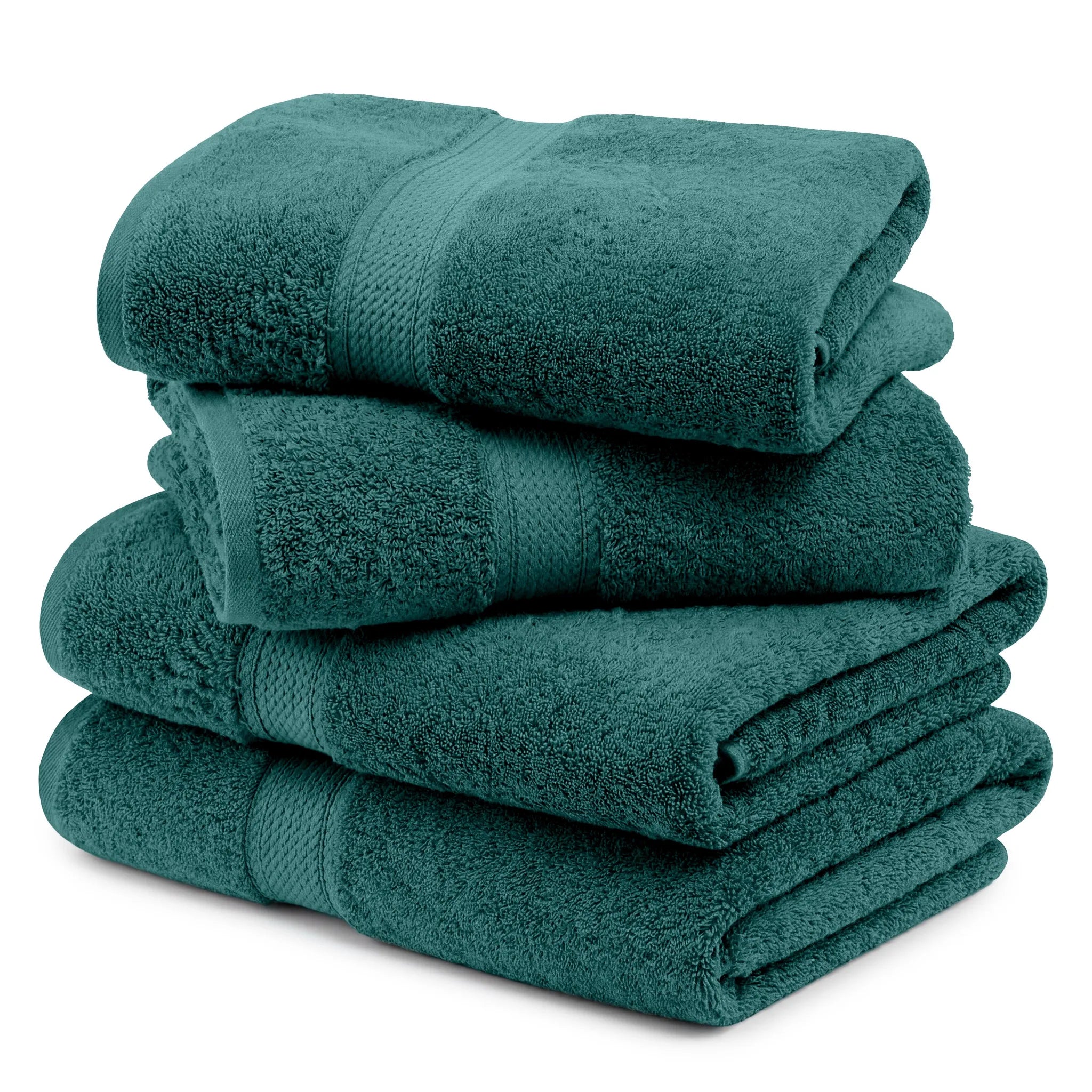 Egyptian Cotton Pile Plush Heavyweight Soft 4 Piece Bath Towel Set