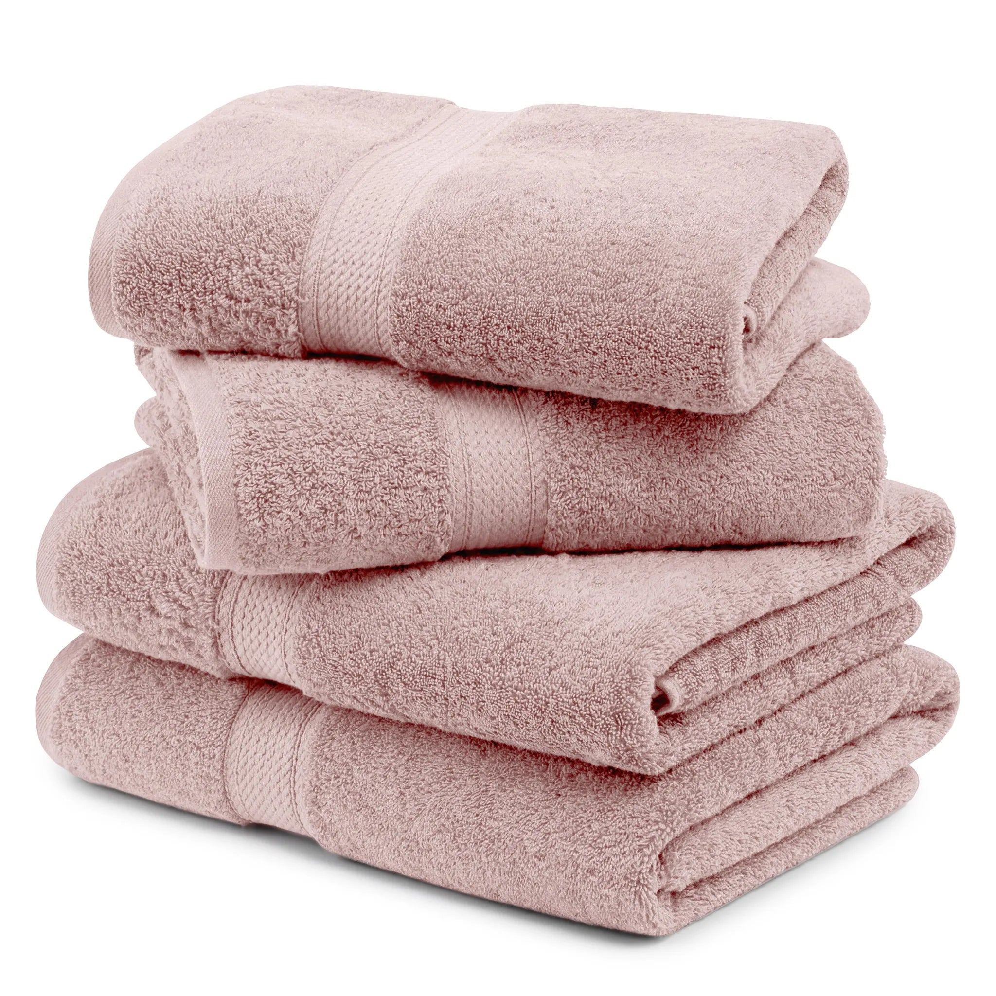Egyptian Cotton Pile Plush Heavyweight Soft 4 Piece Bath Towel Set