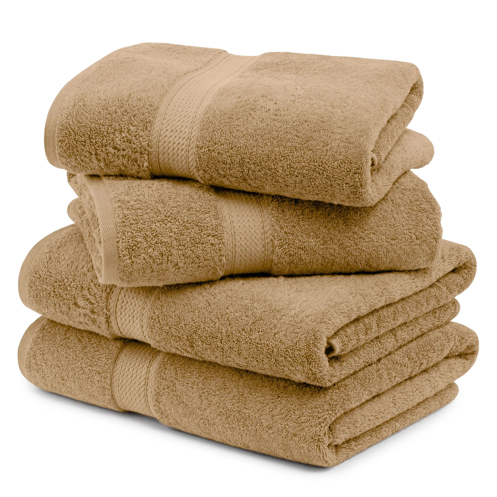 Egyptian Cotton Pile Plush Heavyweight Soft 4 Piece Bath Towel Set