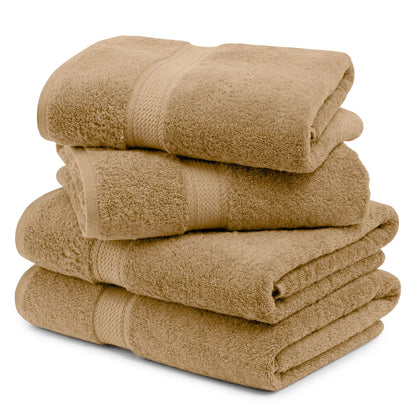 Egyptian Cotton Pile Plush Heavyweight Soft 4 Piece Bath Towel Set