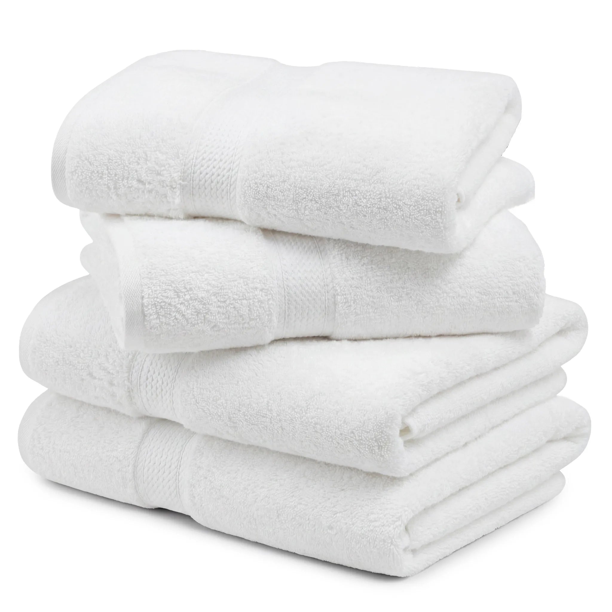 Egyptian Cotton Pile Plush Heavyweight Soft 4 Piece Bath Towel Set